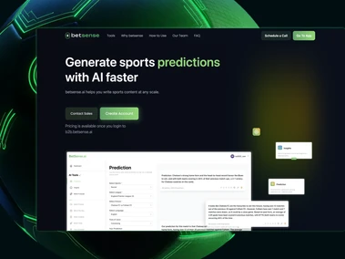Betsense dashboard generating AI sports predictions