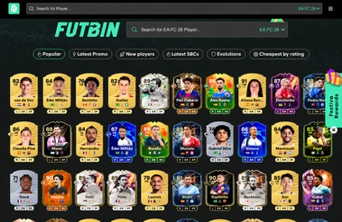 FUTBIN player database with football player cards