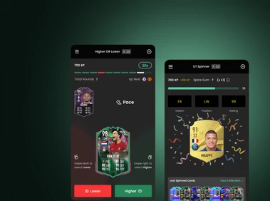FUTBIN Higher or Lower and card spinner mini-games