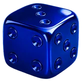 Cobalt blue rolling dice