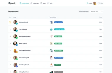 Ogamify gamified engagement leaderboard