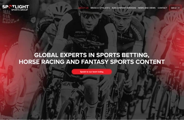 Spotlight Sports Group sports betting content homepage